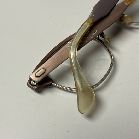 Vintage 50s aluminum and gold filled frames glasses pink silver